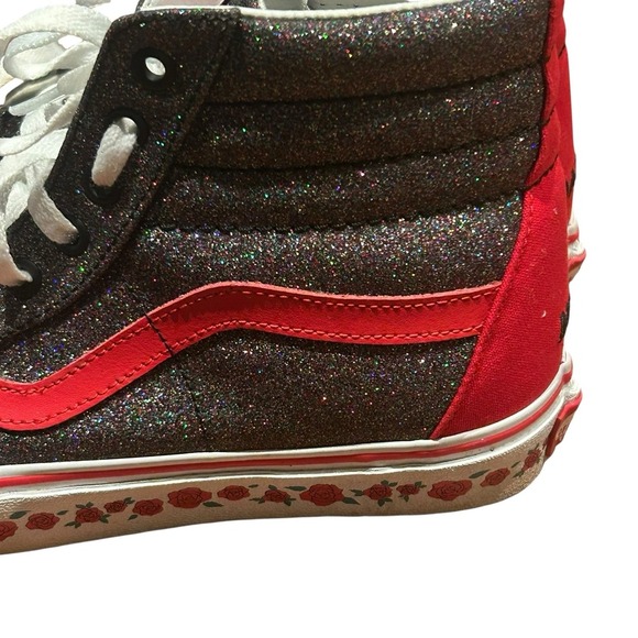 Vans CUSTOM SK8-Hi Canvas Skate Shoes Bedazzle Sparkle 1-1 Sz 9W/7.5M Sneakers - Picture 6 of 11